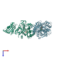 PDB entry 5wu4 coloured by chain, top view.