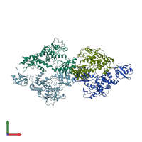 PDB entry 5wu6 coloured by chain, front view.