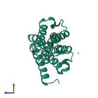 PDB entry 5wud coloured by chain, side view.