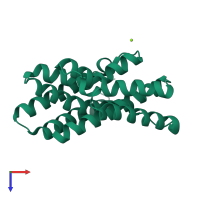 PDB entry 5wud coloured by chain, top view.