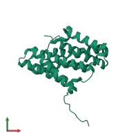 PDB entry 5wue coloured by chain, front view.