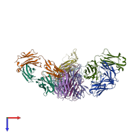 PDB entry 5wux coloured by chain, top view.