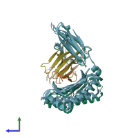 PDB entry 5wwj coloured by chain, side view.