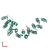 PDB entry 5wwm coloured by chain, front view.