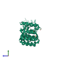 PDB entry 5wwm coloured by chain, side view.