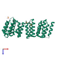 PDB entry 5wwm coloured by chain, top view.