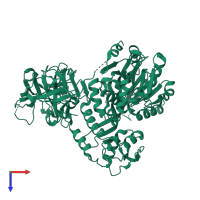 PDB entry 5wx1 coloured by chain, top view.