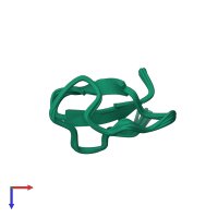 PDB entry 5wxe coloured by chain, ensemble of 20 models, top view.