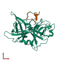 PDB entry 5wxr coloured by chain, front view.