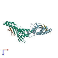 PDB entry 5wy2 coloured by chain, top view.