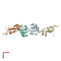 PDB entry 5wyh coloured by chain, top view.