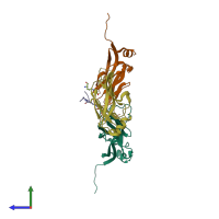 PDB entry 5wyi coloured by chain, side view.