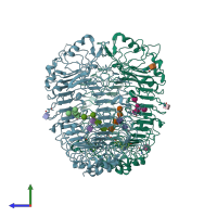 PDB entry 5wyz coloured by chain, side view.