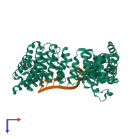 PDB entry 5wzk coloured by chain, top view.