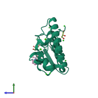 PDB entry 5wzo coloured by chain, side view.