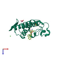 PDB entry 5wzs coloured by chain, top view.