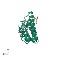 PDB entry 5wzt coloured by chain, side view.