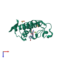 PDB entry 5wzt coloured by chain, top view.