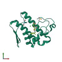 PDB entry 5wzu coloured by chain, front view.