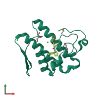 PDB entry 5wzv coloured by chain, front view.