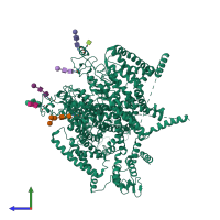 PDB entry 5x0m coloured by chain, side view.