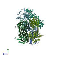 PDB entry 5x0o coloured by chain, side view.