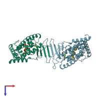 PDB entry 5x0r coloured by chain, top view.