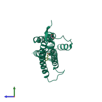 PDB entry 5x13 coloured by chain, side view.