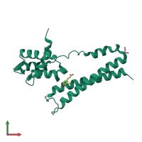 PDB entry 5x14 coloured by chain, front view.