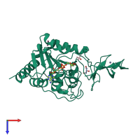 PDB entry 5x16 coloured by chain, top view.