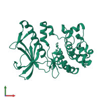 PDB entry 5x1r coloured by chain, front view.