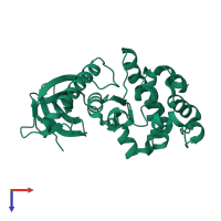 PDB entry 5x1r coloured by chain, top view.