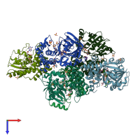 PDB entry 5x20 coloured by chain, top view.