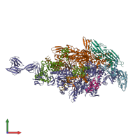 PDB entry 5x21 coloured by chain, front view.