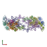 PDB entry 5x22 coloured by chain, front view.