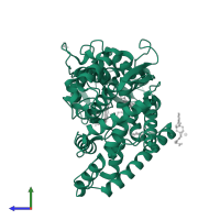 Cytochrome P450 2C9 in PDB entry 5x23, assembly 1, side view.