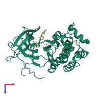 PDB entry 5x27 coloured by chain, top view.