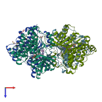 PDB entry 5x2a coloured by chain, top view.