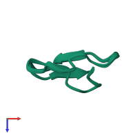 PDB entry 5x34 coloured by chain, ensemble of 20 models, top view.