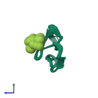 PDB entry 5x3c coloured by chain, ensemble of 20 models, side view.