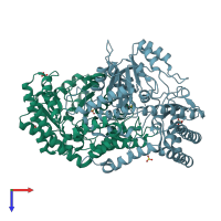 PDB entry 5x3v coloured by chain, top view.
