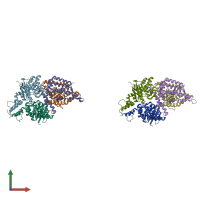 PDB entry 5x3x coloured by chain, front view.