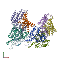 PDB entry 5x41 coloured by chain, front view.