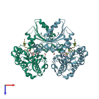 PDB entry 5x49 coloured by chain, top view.