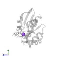 SODIUM ION in PDB entry 5x4b, assembly 2, side view.