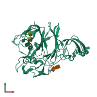 PDB entry 5x4r coloured by chain, front view.