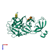 PDB entry 5x4r coloured by chain, top view.