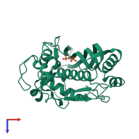 PDB entry 5x4w coloured by chain, top view.