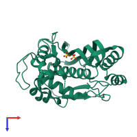 PDB entry 5x4x coloured by chain, top view.