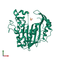 PDB entry 5x4y coloured by chain, front view.
